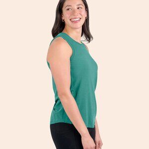 XXL Woolly Clothing Co. Merino Wool Crew Tank in Emerald